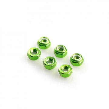 M2 threaded aluminum lock nut with flange washer